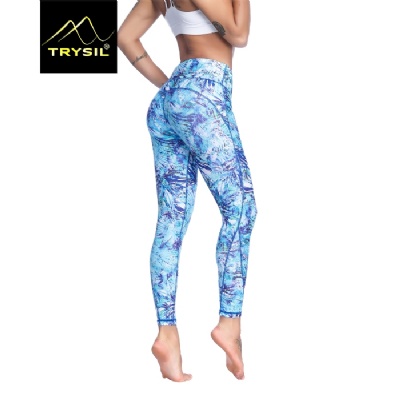 WOMEN PRINTTED YOGA LEGGINGS FEMALE WORKOUT TROUSERS