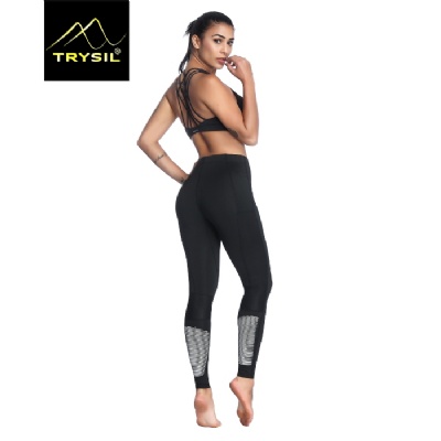 WOMEN RUNNING PANTS REFLECTIVE PRINTTED WORKOUT LEGGINGS