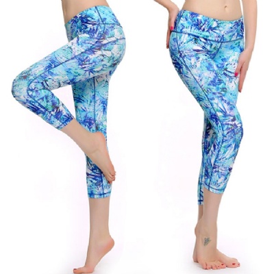 WOMEN FASHION PRINTTED YOGA CAPRI PANTS