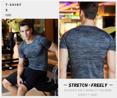 MEN ATHLETIC TRAINING T SHIRT GYM SPORT SHIRTS